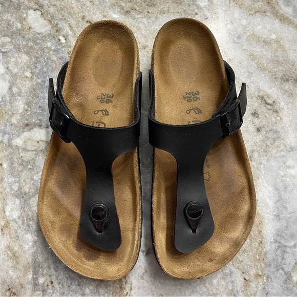 Papillio Birkenstock Gizeh Flex Vegan Platform Thong Sandals Black Size 36 L5 - Picture 2 of 10